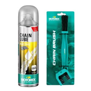 MOTOREX OFERTA - Spray Lant RACING [TEFLON] - 500ml [CHAIN LUBE]  [varianta noua 2026]<br> + Perie de curatat lant ORIGINALA [MTX-403452]